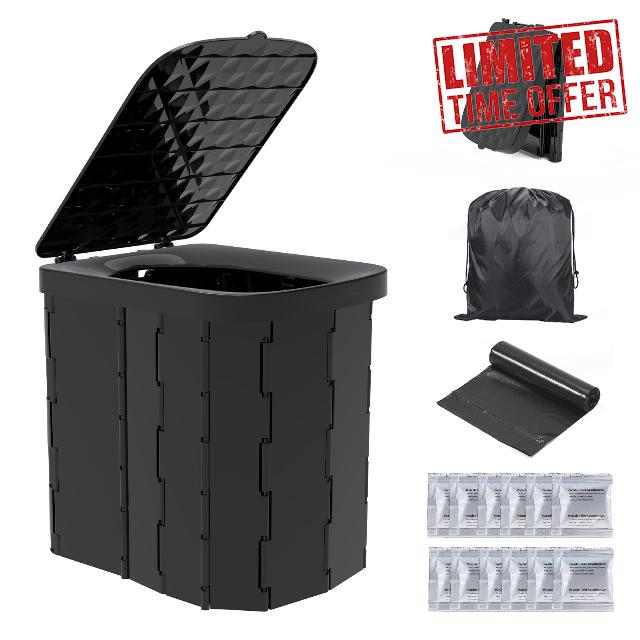 Hapoon XL Portable Folding Camping Toilet - Travel Potty for Adults
