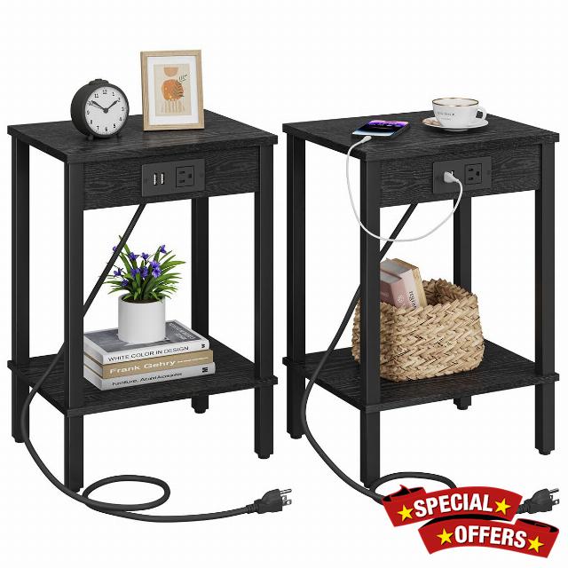 VIMBER Side Table with Charging Station