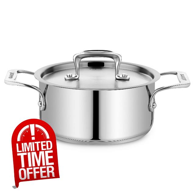 Stainless Steel Stockpot with Lid 2 Quart