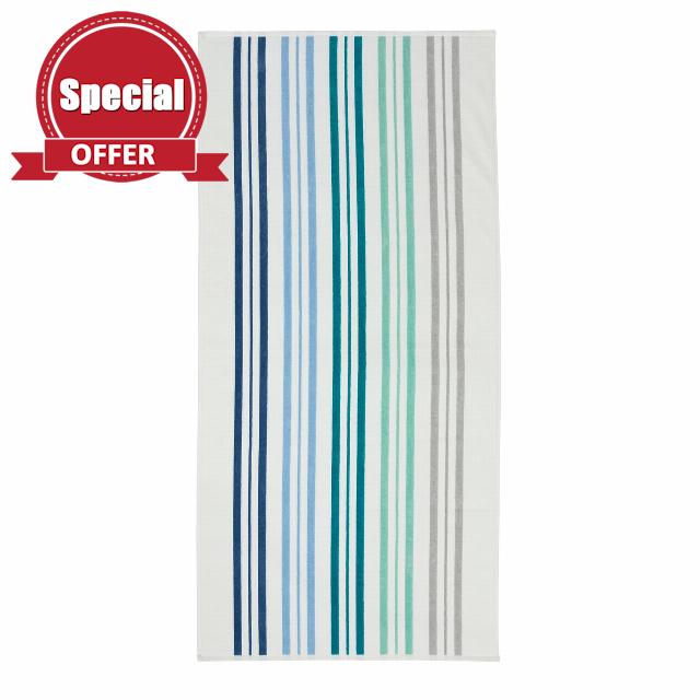 Loon & Lake Luxury Beach Towels Set of 2 - Ocean Stripes | 2 Pack 30" x 60" | Crafted from 100% Combed Cotton | Ultra Plush & Super Soft | Rays Collectio