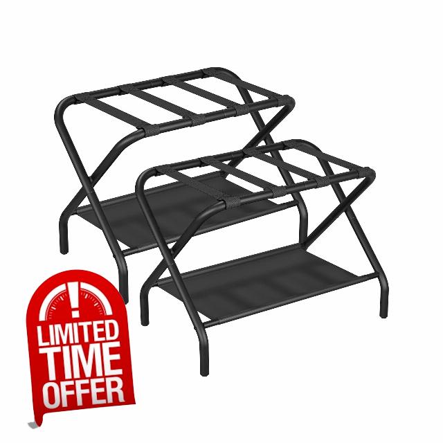 Smuxee Black Luggage Rack Pack of 2