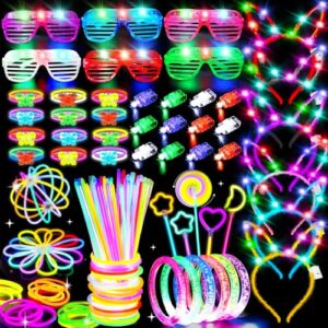 156Pcs Glow In The Dark Party Supplies for Kids/Adults