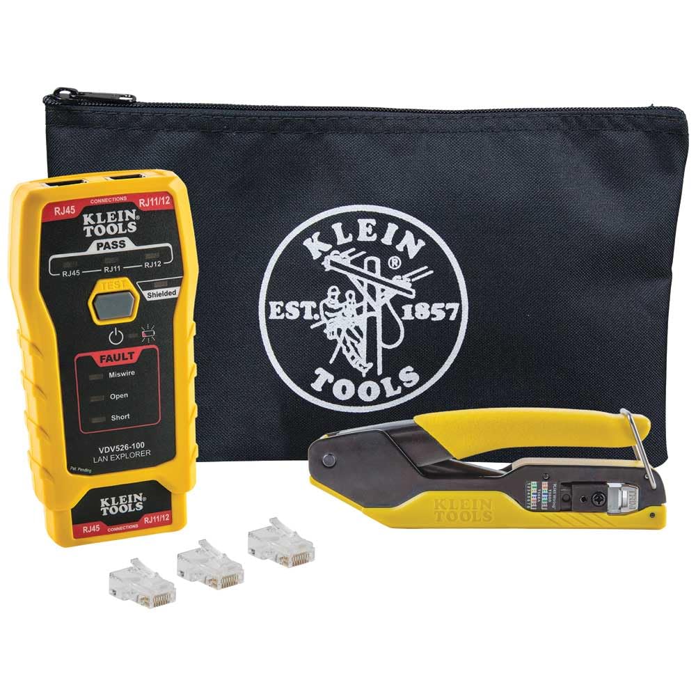 Klein Tools VDV026-813 RJ45 Ethernet Cable Tester and Crimper Kit