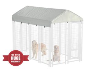 8' x 4' Outdoor Dog Kennel Cover 600D Heavy Duty Waterproof Replaceable Dog Kennel Top Cover - Beige (no Frame only Cover Included)