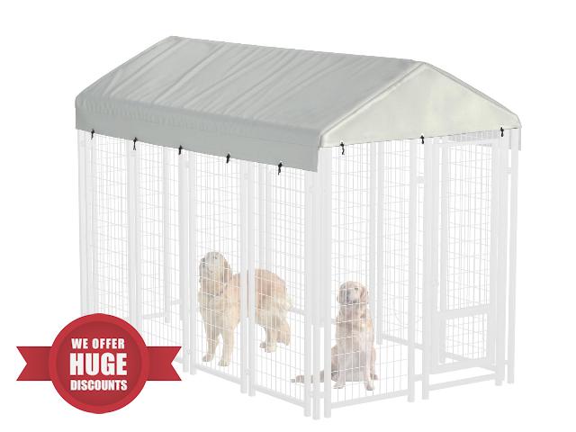 8' x 4' Outdoor Dog Kennel Cover 600D Heavy Duty Waterproof Replaceable Dog Kennel Top Cover - Beige (no Frame only Cover Included)