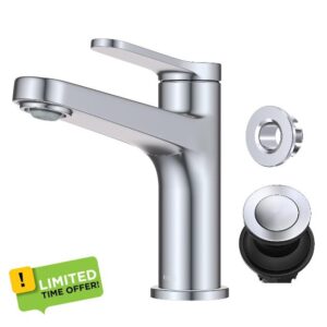 KRAUS Indy Single Handle One Hole Bathroom Sink Faucet in Chrome