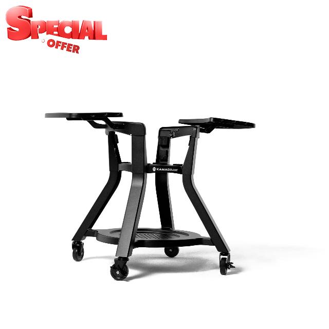 Cart with Shelves for Joe Jr Small Kamado Grill