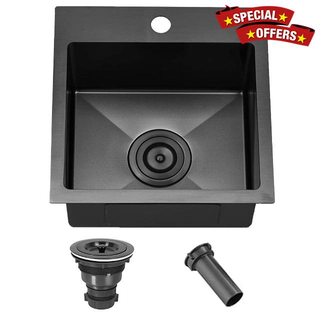 Comllen 15”x15” Black Drop In Bar Sink
