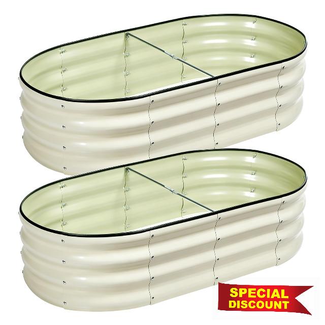 2 PCS Galvanized Raised Garden Bed 4x2x1 Ft