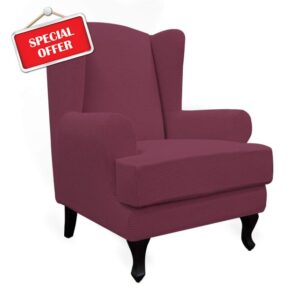 Easy-Going Stretch Wingback Chair Sofa Slipcover 2-Piece Sofa Cover Furniture Protector Couch Soft with Elastic Bottom