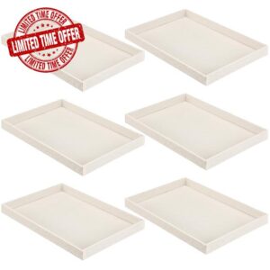 Quelay 6 Pcs Velvet Stackable Jewelry Tray Showcase Display