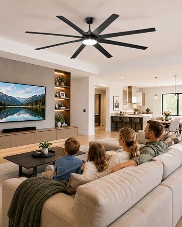 Phylluz 84'' Ceiling Fans No Light - Remote & APP Control, Large Industrial DC Motor Fan for Cove...