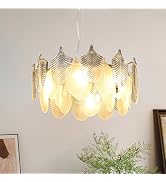 DLLT Industrial Pendant Light Fixtures, Adjustable Black Gold Pendant Lighting, Vintage Metal Dom...