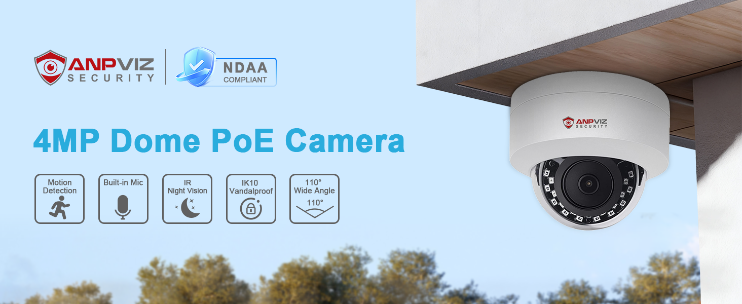 Anpviz 4MP Dome PoE Camera