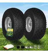 Wiltire (2-Pack) 15x6.00-6nhs Lawn Mower Tires and Wheel for Riding Lawn Mower Front Tires,15x6-6...