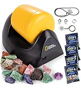 NATIONAL GEOGRAPHIC Hobby Rock Tumbler Kit - Includes Rough Gemstones, 4 Polishing Grits, Jewelry...