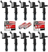 MAS Set of 8 Red Ignition Coils Pack DG511 & Motorcraft SP515 SP546 Spark Plug Compatible with Fo...