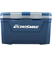 EchoSmile 20/35 Quart Insulated Cooler, Outdoor Portable Hard Cooler Ice Chest Box w/ 2 Cup Holde...