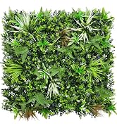 ODTORY Artificial Greenery Wall Panels: UV-Anti Faux Greennery Grass Wall Privacy Backdrop Fence ...