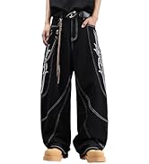 DFGIGT Baggy Barrel Jeans for Men Wide Leg Loose Fit Jeans Y2K Hip Hop Streetwear Denim Pants
