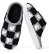 Halloween Slippers for Women Men, Halloween Pumpkin Slippers, Soft Plush Spooky Slipper, Cute Car...
