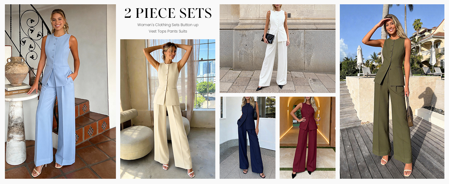 two piece sets for women summer business casual outfits for women vest tops for women