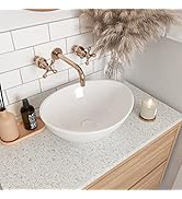 DeerValley 28"x18.5" Console Bathroom Sink, Freestanding Utility Sink with Integrated Washboard a...