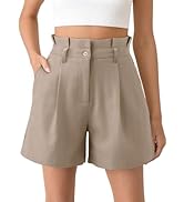 NIMIN Womens Shorts Dressy High Waisted Wide Leg Tailored Shorts Pleated Business Casual Work Tro...