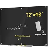 TOWON 8 x 4ft Glass White Boards Wall, Magnetic White Board Dry Erase 96 x 48 in, Glass whiteboar...