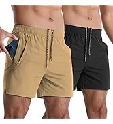 Lempue 2 Pack Mens Athletic Shorts 5 Inch Quick Dry Gym Workout Shorts Men Lightweight Sports Run...