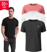 3-5 Pack Men Workout Shirts Quick Dry Running T-Shirt Short Sleeves Crew Neck Shirt Athletic Mois...