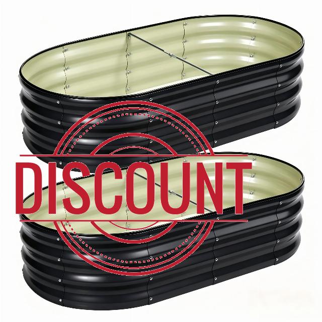 2 PCS Galvanized Raised Garden Bed 4x2x1 Ft