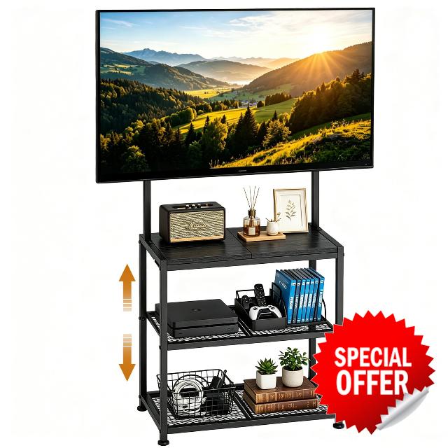 23 Inch to 50 Inch Floor Small Corner TV Stand with Storage Shelves for Living Room Bedroom