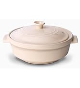 Magnifique 5 Quart Flami Pot with Lid, Natural Clay Pot for Cooking, Non-Toxic PFAS-Free Casserol...