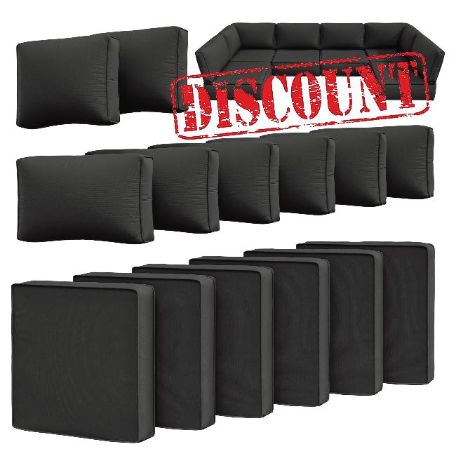 14 Pcs Outdoor Cushion Slipcovers Outdoor Patio Cushion Covers Replacement Waterproof with Zipper for Outdoor Furniture