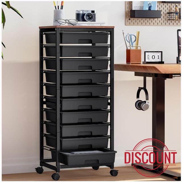 SYKIARIOL Rolling Cart with Drawers