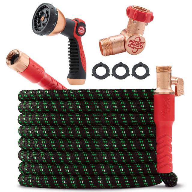 Pocket Hose Ballistic Double UV Edition 100 FT Expandable Garden Hose w/Pocket Pivot Swivel Connector