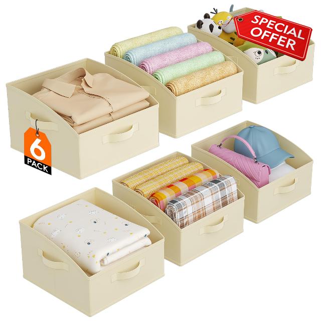 Lifewit Trapezoid Closet Storage Bins for Shelf
