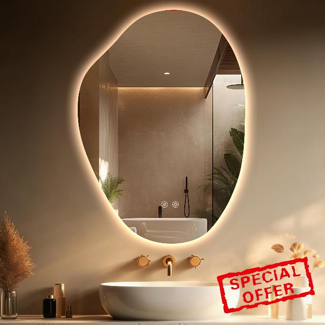 Irregular LED Bathroom Mirror 28 x 20 inch