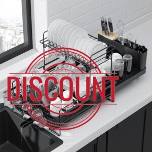 Kitsure Large Dish Drying Rack - Extendable Dish Rack