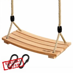 PELLOR Beech Wood Tree Swing Seat Hanging Swing Seat 16.5"x 7.9"x 0.6"