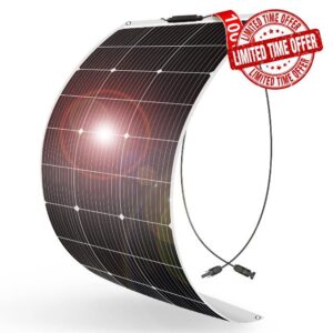 DOKIO 100W 18V Flexible Solar Panel Monocrystalline for 12V Battery Charging