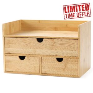 Wisuce Bamboo Desk Drawer Organizer