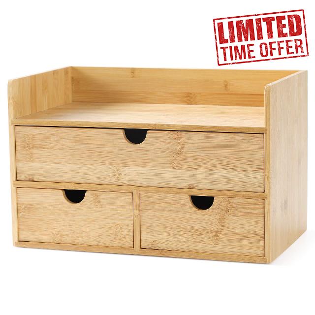 Wisuce Bamboo Desk Drawer Organizer