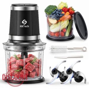 Food Processor Set: 2-Speed Electric Food Chopper with 2 Bowls (4 Cup+4 Cup)