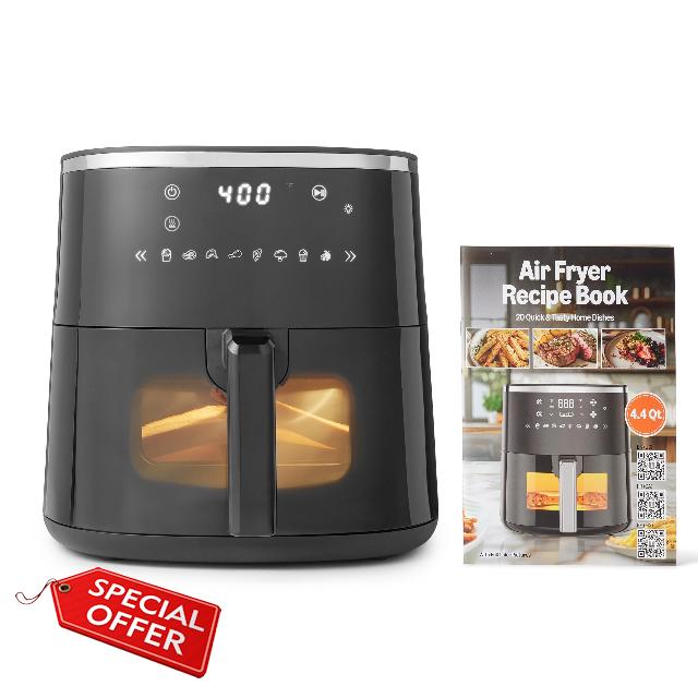 Amazon Basics 4.4-Quart Air Fryer with Easy View Window