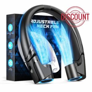 ChillGo 5th Gen Neck Fan with Dual Motor 200% Strong Airflow - 8000mAh Portable Fan