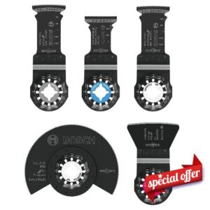 BOSCH OSL005L 5 pc. Starlock® Oscillating Multi-Tool Carbide Cutting Accessory Blade Se