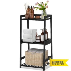 POXAKA 3 Tier Bamboo Bathroom Shelves