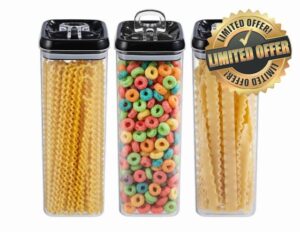 Felli Flip Tite TALL Storage Container with Lid 4" Air Tight Easy Open Ring Top